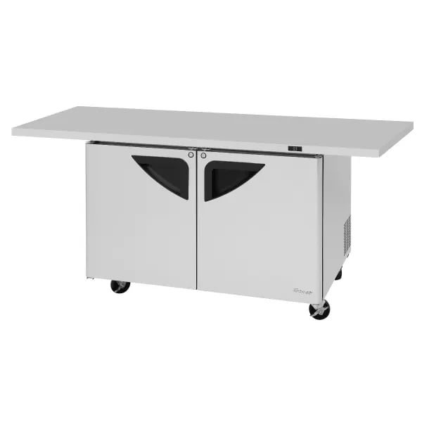 Turbo Air TUR-48SD-E-N 12.2 cu. ft. 2-Door Undercounter Refrigerator with Extended Top 72-5/8"W