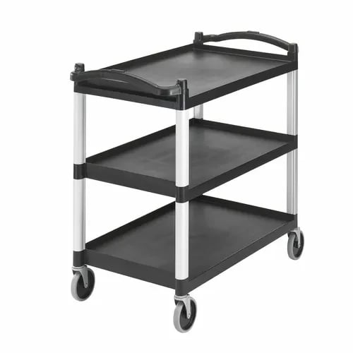 Cambro BC340KD110 3-Shelf 400 Lb. Capacity Black Utility Bus Cart