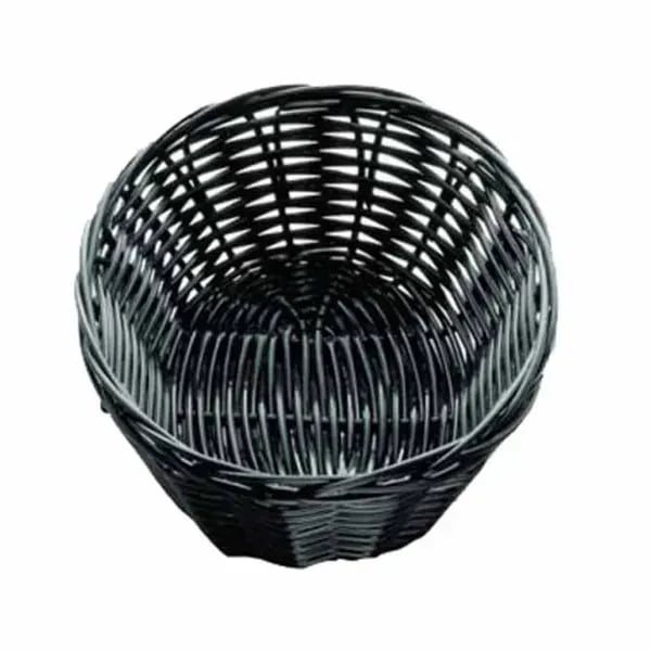Tablecraft 2471 Black Oval Woven Basket 7" x 5" x 2 | Case of 12