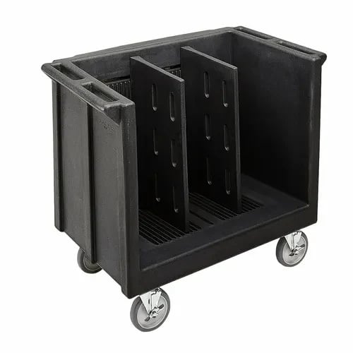 Cambro TDC30110 Polyethylene 2 Black Dish Caddy With 2 Adjustable Dividers