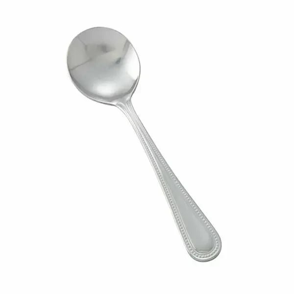 Winco 0005-04 Dots Bouillon Soup Spoons Heavy Weight 18/0 | Case of 12