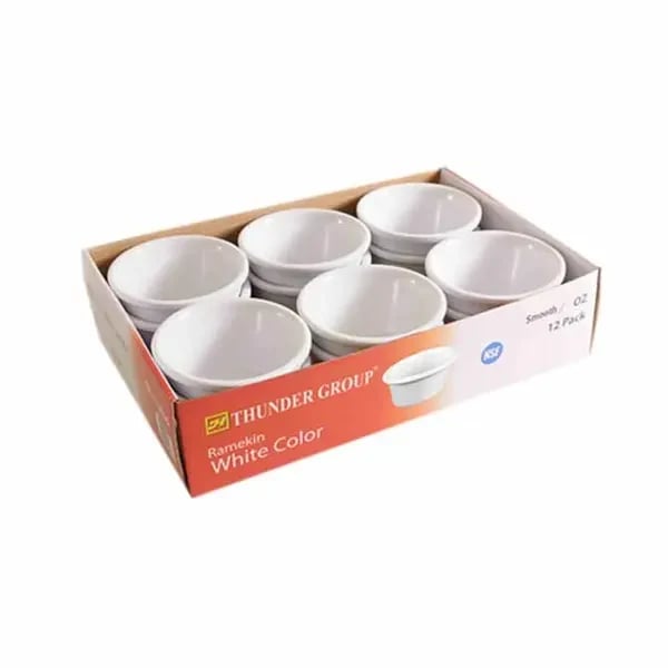 Thunder Group ML536W1R White 2-1/2 oz. Melamine Ramekin | Pack of 12