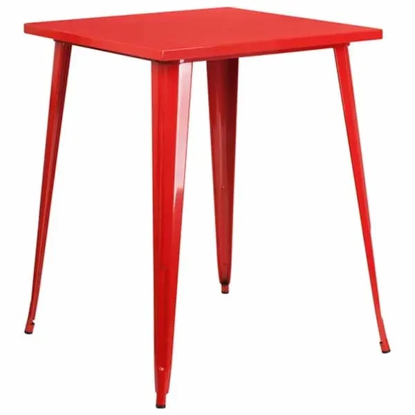 Flash Furniture CH-51040-40-RED-GG Square Bar Height Metal Red Table