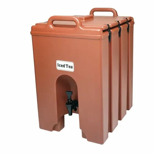 Cambro Camtainer 1000LCD402 11-3/4 Gallon Insulated Brick Red Beverage Dispenser