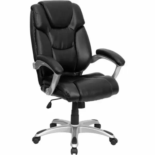 Flash Furniture GO-931H-BK-GG Black Blended Leather Swivel Office Chair