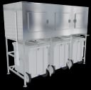 Kloppenberg SPS-3-G Gravity Dispense Ice Bin 2400 Pound Capacity Stainless Steel Interior Cube, Flake, Nugget Ice Compatibility