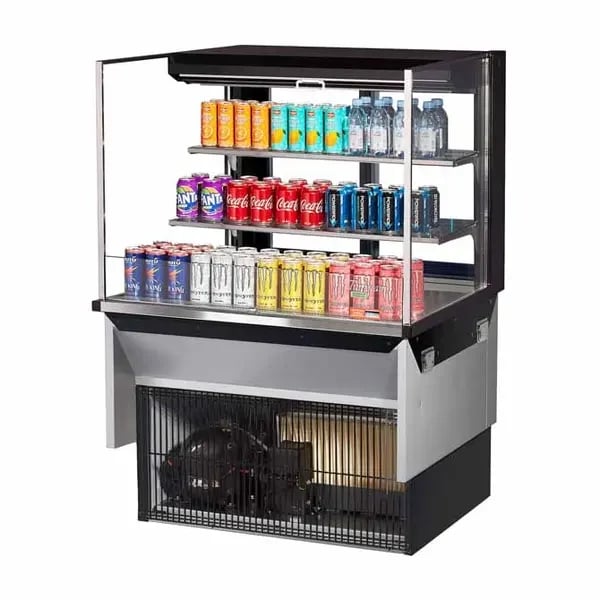 Turbo Air TOM-36L-UFD-B-3SI-N Black Drop-In Open Display Case Merchandiser 35-7/8"W