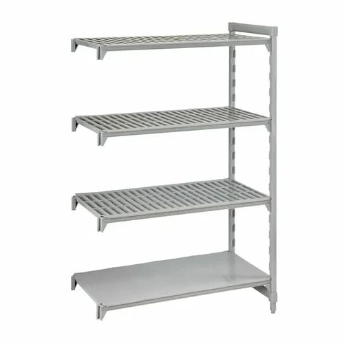 Cambro Camshelving CPA182464VS4480 4-Shelf Polypropylene-Covered Steel Posts Speckled Gray Shelving Kit 24"W X 18"D X 64"H