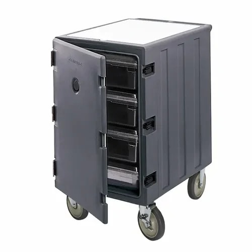 Cambro Camcart 1826LBC615 Insulated Charcoal Gray Front Loader Food Carrier — main image