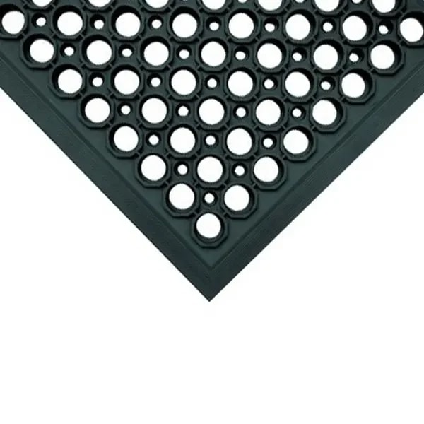 DRH110A 3' x 5' Black Anti-Fatigue Kitchen Floor Mat with Beveled Edges — main image