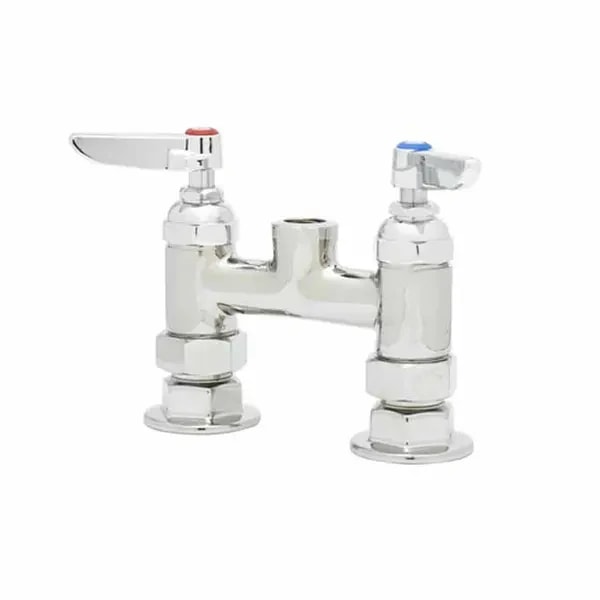 T&S B-0326-LN-SC 4" Deck Mount Double Pantry Faucet — main image