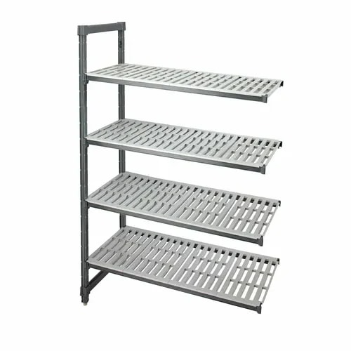 Cambro Camshelving EA183064V4580 4-Shelf Polypropylene Brushed Graphite Add-On Shelving Unit 30"W X 18"D X 64"H — main image