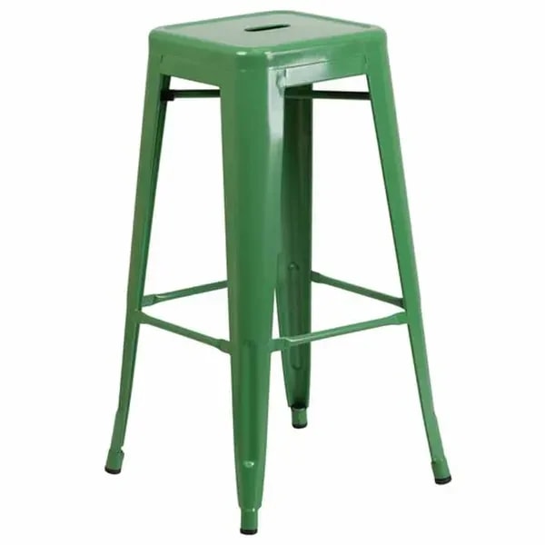 Flash Furniture CH-31320-30-GN-GG Green Galvanized Steel Bar Stool — main image