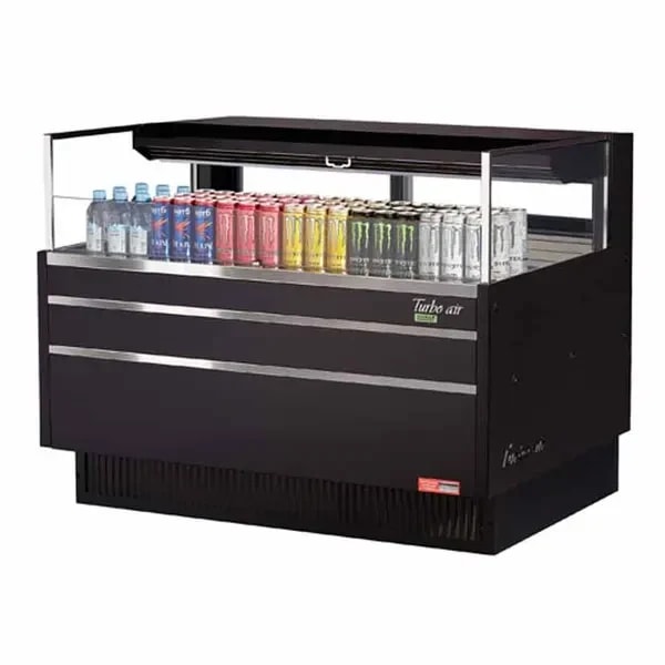 Turbo Air TOM-48L-UFD-B-1S-N Black Horizontal Open Display Case Merchandiser 46-3/4"W — main image