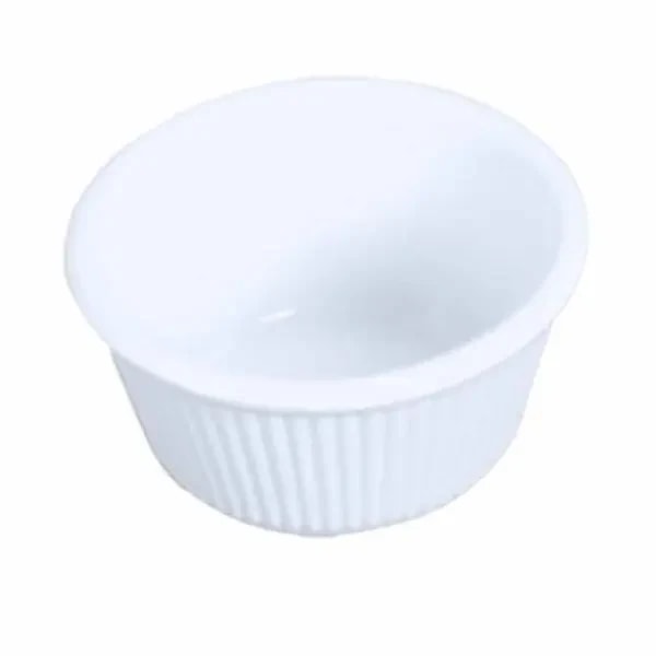 Thunder Group ML533W1 White 3-1/2 oz. Fluted Melamine Ramekin | Case of 12 — main image