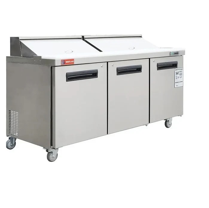 Westlake WKSR-72B Salad Prep Table Refrigerator 3 Door 33-40°F — main image