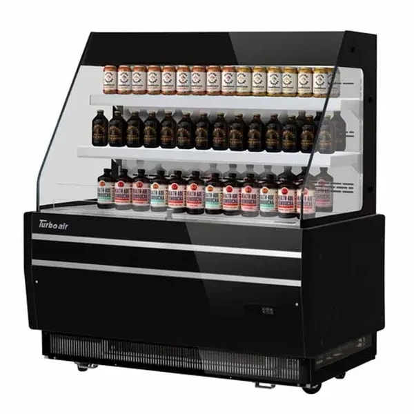 Turbo Air TBA49-50N-B Black Horizontal Open Display Case Merchandiser 48-7/8"W — main image