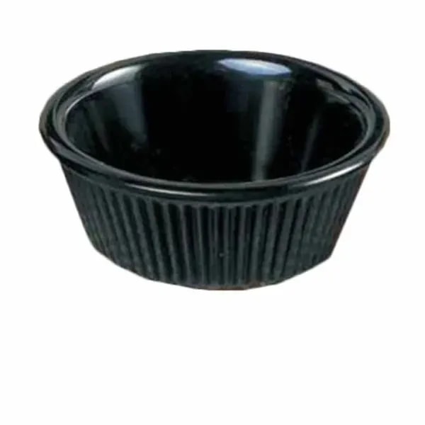 Thunder Group ML531BL1 Black 3 oz. Fluted Melamine Ramekin | Case of 12 — main image