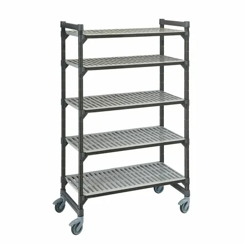 Cambro Camshelving EMU184270V5580 5-Shelf Polypropylene Brushed Graphite Shelving Kit 42"W X 18"D X 70-1/4"H — main image