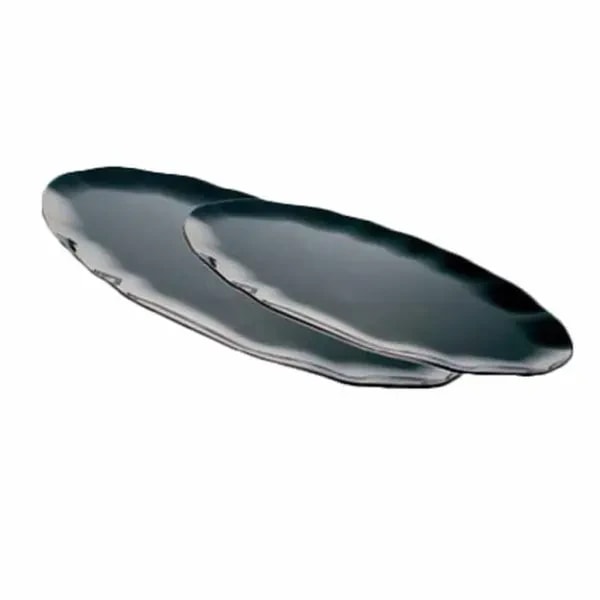 Thunder Group RF2030BW Black Pearl 30" x 12" Oval Melamine Platter | Case of 2 — main image