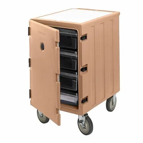 Cambro Camcart 1826LBC157 Insulated Coffee Beige Front Loader Food Carrier — main image