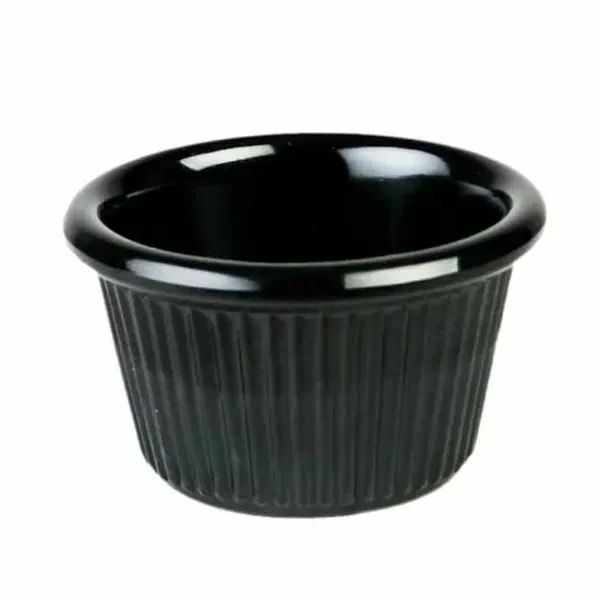 Thunder Group ML507BL1 Black 1-1/2 oz. Fluted Melamine Ramekin | Case of 12 — main image