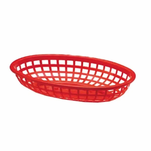 Tablecraft 1074R Red Oval Platter Basket 9-1/4" x 6" x 1-3/4" | Case of 36 — main image