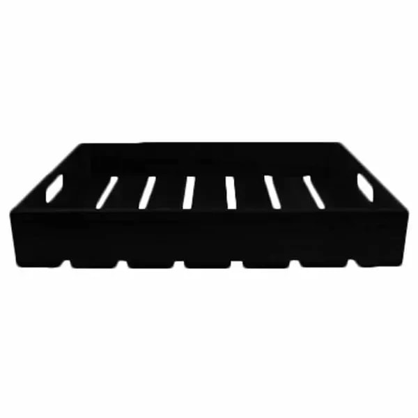 Tablecraft CRATE114BK Full Size Black Wood Display Crate 4-1/4" Deep — main image