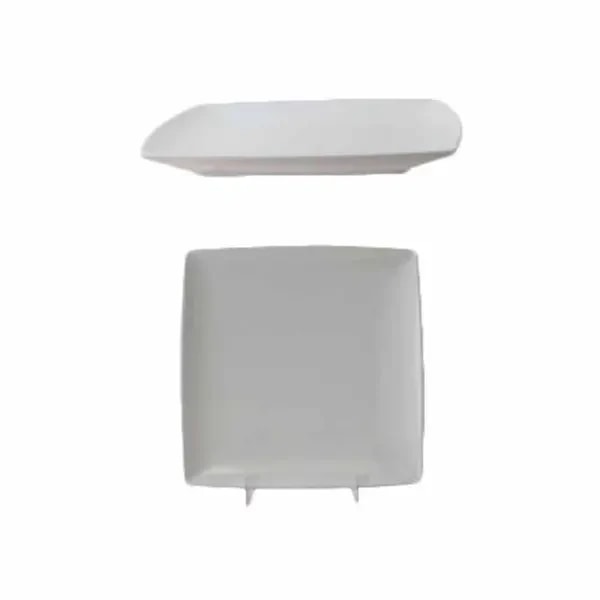 Thunder Group 29007WT Classic White 7-1/4" x 7-1/4" Square Melamine Plate | Case of 12 — main image