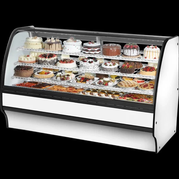 True TGM-R-77-SC/SC-W-W Refrigerated Glass Merchandiser, 77", White — main image