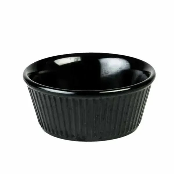Thunder Group ML533BL1 Black 3-1/2 oz. Fluted Melamine Ramekin | Case of 12 — main image