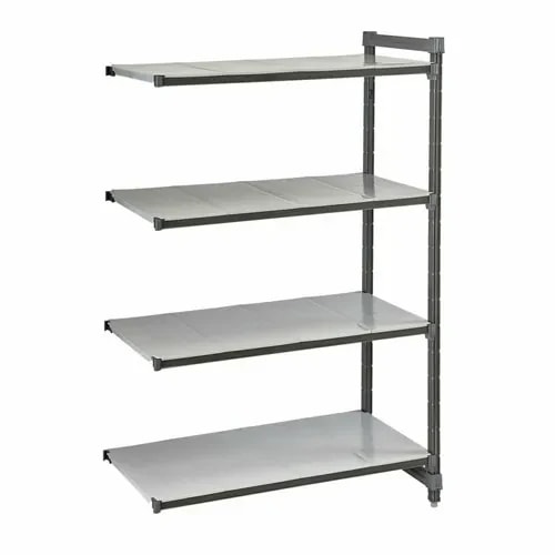 Cambro Camshelving EA243064S4580 4-Shelf Polypropylene Brushed Graphite Add-On Shelving Unit 30"W X 24"D X 64"H — main image