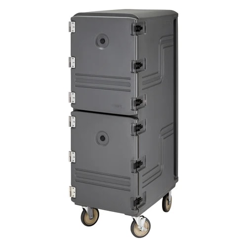 Cambro Camcart 1826DTC615 Insulated Charcoal Gray Front Loader Food Carrier — main image
