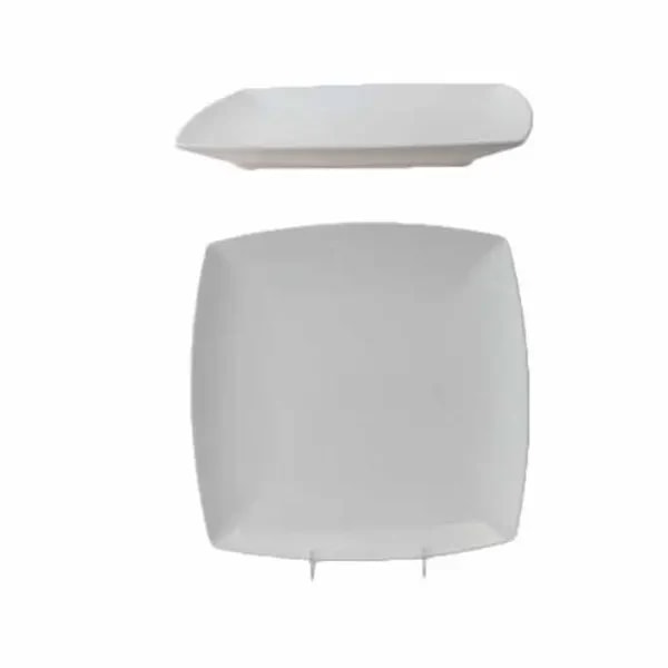 Thunder Group 29010WT Classic White 10" x 10" Square Melamine Plate | Case of 12 — main image