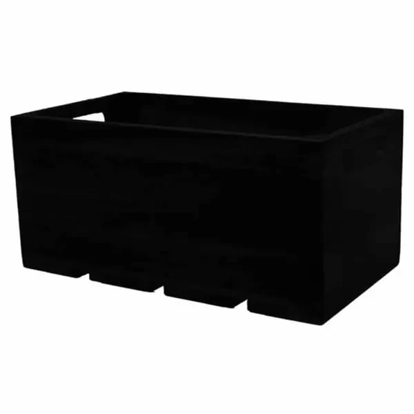 Tablecraft CRATE136BK Third Size Black Wood Display Crate 6-1/4" Deep — main image