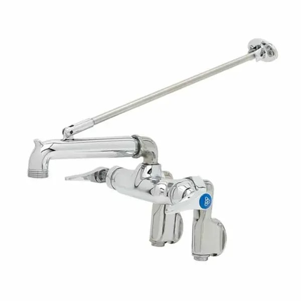 T&S B-2345 Wall Mount Service Sink Faucet with Pail Hook — main image