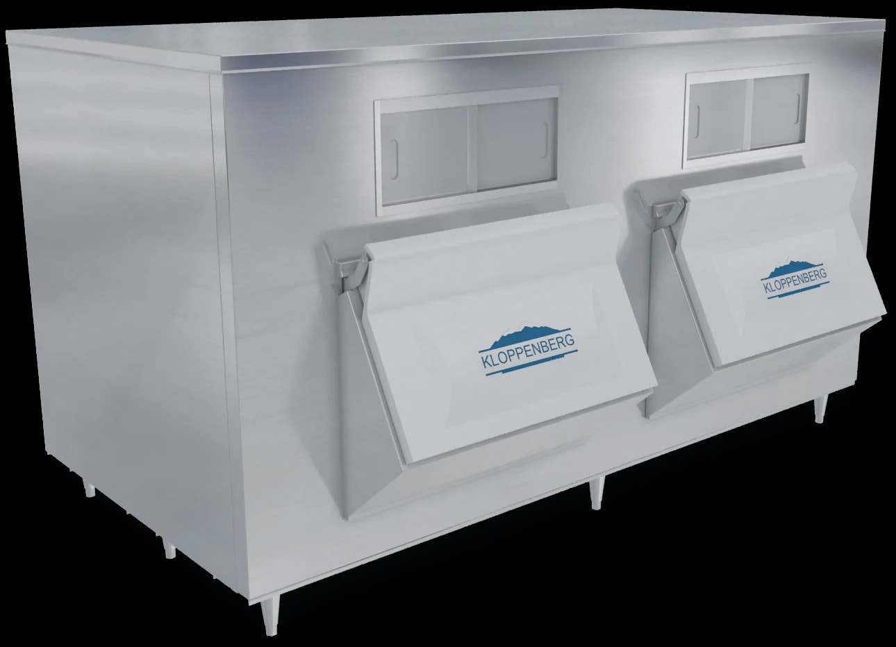 Kloppenberg 2845-SBB Ice Storage Bin 3557 Pound Capacity Stainless Steel Interior — main image