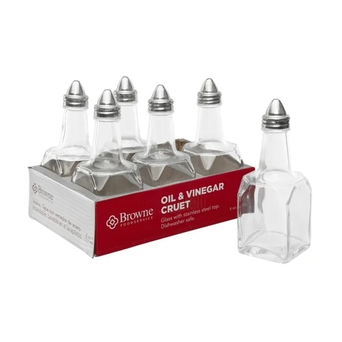 Browne 575226 6 oz. Square Glass Cruet | Case of 6 — main image
