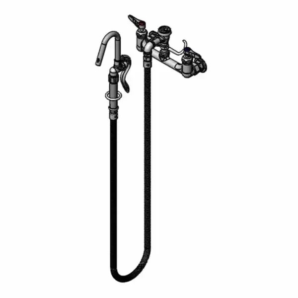 T&S B-0610-CR 8" Wall Mount Pot Filler Faucet with 68" Hose — main image