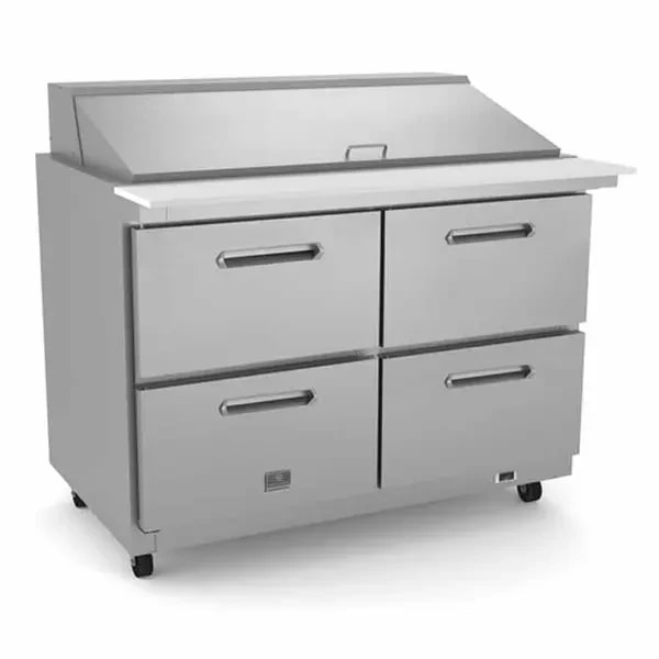 Kelvinator KCHMT48.18.2D 18 Pan 4-Drawer Mega-Top Sandwich Prep Table 48-1/4"W — main image