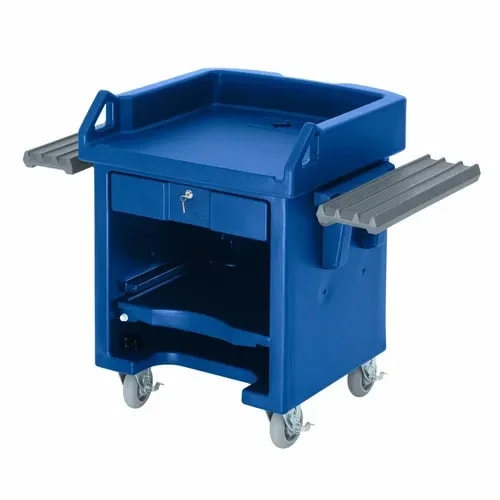 Cambro Versa VCSWRHD186 Navy Blue Cash Register Cart 52-3/4"W — main image