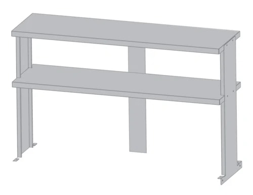 Turbo Air TSOS-3R-T Stainless Steel Double Tier Overshelf for Sandwich Prep Tables 36"W — main image