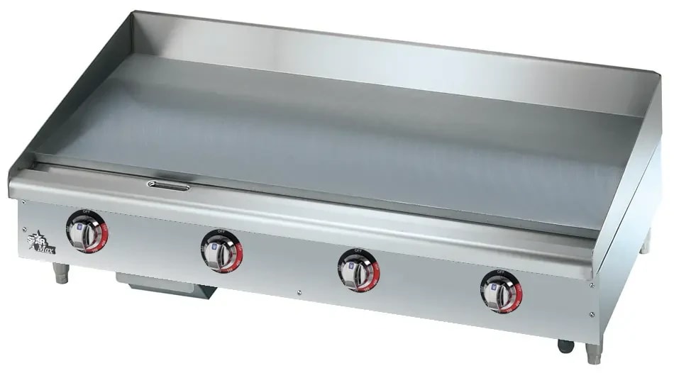 Star 548TGF Star-Max® Series Electric Countertop Griddle 48 Inch Wide Electrical Snap-Action Thermostat Control Rectangle Polished Steel 1 Inch Thick Plate Medium-Duty —... — main image