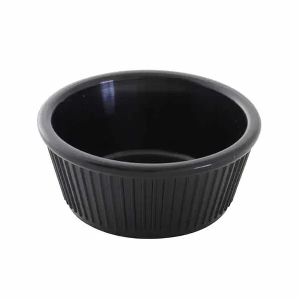 Thunder Group PL533BL1 3-1/2 oz. Fluted Black Plastic Ramekin | Case Of 12 — main image
