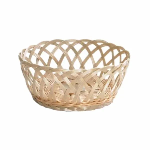 Tablecraft 1135W Natural Round Woven Basket 8-1/2" x 3-1/4" | Case of 12 — main image