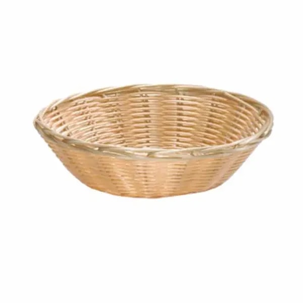 Tablecraft 1175W Natural Round Woven Basket 8-1/2" x 2-1/4" | Case of 12 — main image