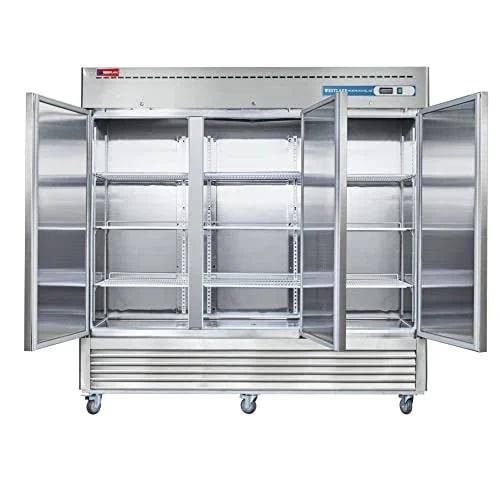 Westlake WKR-82B Reach-In Solid Door Merchandiser Refrigerator 3 Door 33-40°F — main image