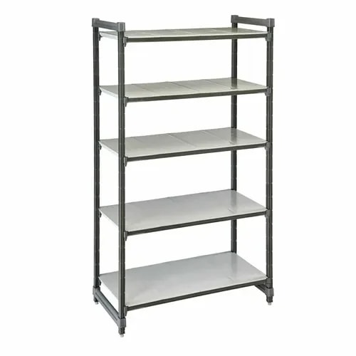 Cambro Camshelving ESU216084S5580 5-Shelf Polypropylene Brushed Graphite Shelving Kit 60"W X 21"D X 84"H — main image