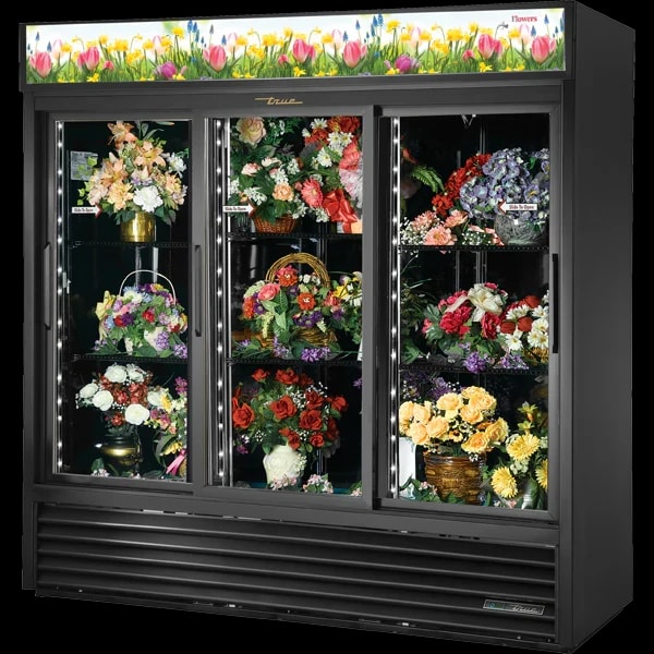True GDM-69FC-HC-LD Curved Glass Merchandiser, 69 cu.ft., LED — main image