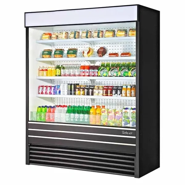 Turbo Air TOM-60EB-N Black Vertical Air Curtain Open Display Merchandiser 60"W — main image